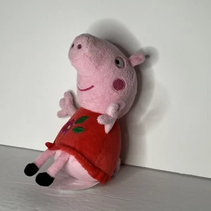 Peppa Pig 6” Stuffed Toy Plush Red Dress Soft Eyes - Picture 1 of 5