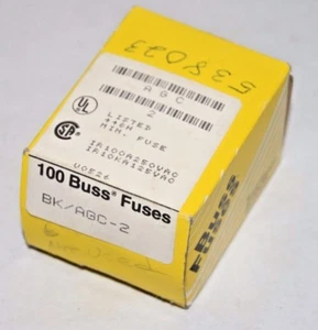 (100) Cooper Buss BK/AGC-2 Fast Acting Fuses - Picture 1 of 4