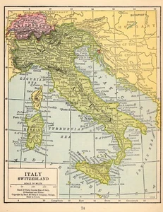 1926 Antique Map of Italy Vintage Italy Atlas Map Gallery Wall Decor smap 659 - Picture 1 of 3