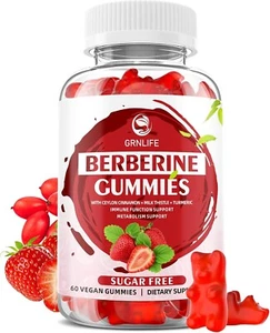 Berberine Gummies with Ceylon Cinnamon 1500mg High Potency Strawberry - Picture 1 of 7