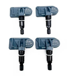 4 TPMS 2006-2021 Tire Pressure Sensors Lexus Gloss Black Aluminum Valve Stems - Picture 1 of 4