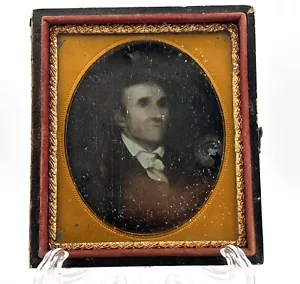 1/6th Size Daguerreotype Photo of a Man Gentleman - Full Case - Picture 1 of 8