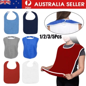 Adult Bibs, Adult The Eldly Bib Adult Washable Dining Bibs For Elderly 1-5PCS OD - Picture 1 of 39