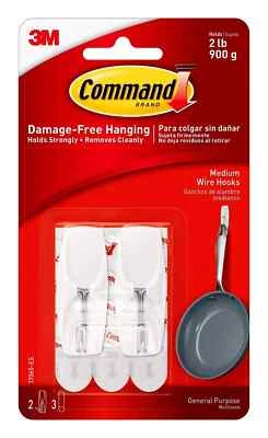 Command Outdoor Wire Toggle Hook - Medium White Damage-Free Organize FREE POST - Image 1 of 4