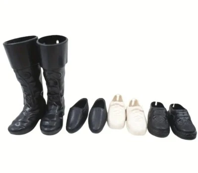 6 Pares Zapatos Ken 11.5 Hombre Muñeca Incluye Botas Negras Chanclas, Tenis, Más Foto 1 de 4