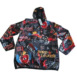 Sudadera con Capucha Reason Graffiti Tatuaje Multicolor Cortavientos Para Hombre Grande Nueva con Etiquetas - Imagen 1 de 12