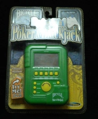 Bicicleta iluminada 2 em 1 pôquer e blackjack jogo eletrônico portátil estoque antigo - Imagem 1 de 4