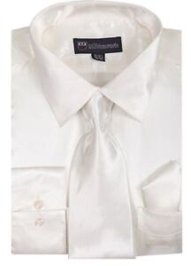 Boy's& Kid's Shiny Satin Dress Shirt With Tie and Handkerchief Set Style KG-05