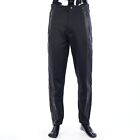 GIVENCHY 2250$ Black Leather Panelled Jogging Pants - Logo Detail, Zip Pockets