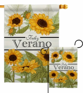 Feliz Verano Jardín Bandera Floral Primavera Decorativo Pequeño Regalo Patio Casa Banner - Imagen 1 de 17