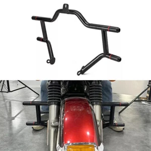 Gloss Black Front Engine Guard Crash Bar Fit For 09-24 Harley Road Street Glides - Picture 1 of 11
