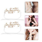  2 Pcs Yarn Wrist Flower Bridesmaid Prom Bracelet Garland Decor