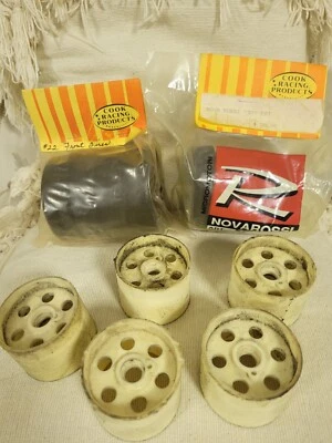 Vintage Delta super J Eagle P2 front wheels tires Associated rc250 rc500 Cook - Image 1 of 4