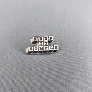 "Keep It Simple" Wheel of Fortune Style Blocks Lapel Hat Jacket Backpack Pin - Picture 1 of 2