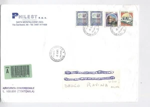 STORIA POSTALE ASSICURATA 2°PORTO LIRE 10720 CASTELLI E ALTI VALORI - (ASS_054) - Foto 1 di 2