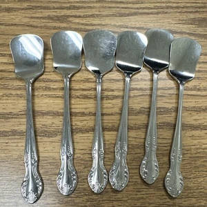 "Juego de 6 cucharas de azúcar vintage marcianas de acero inoxidable 18/8 de 5""" - Imagen 1 de 8
