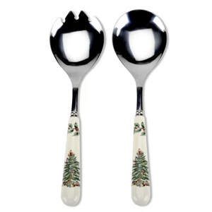 Spode Christmas Tree Salad Servers (pair) - Picture 1 of 1