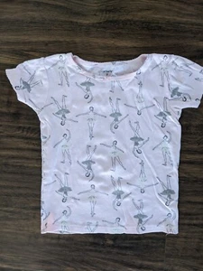 EUC Size 7 Ballerinas Carter's Girl Dancer Pajama Pink Top 100% Cotton Ballet - Picture 1 of 4