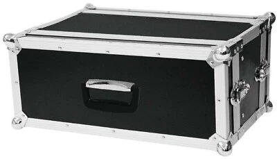 ROADINGER Effektrack CO DD 4 HE, 24 cm tief, schwarz Doubledoor Effekt Rack Case - Bild 1 von 4