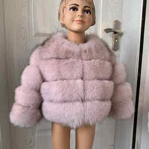 Children's Fur Jacket Real Fox Fur for Girls and Boys Aged 1-13 Years Old Kids - Picture 1 of 40