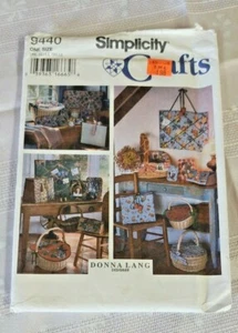 SIMPLICITY CRAFT PATTERN 9440 BULLETIN BOARD BASKET LIDS AND LINERS - Picture 1 of 3