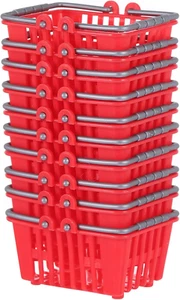 10Pcs Mini Shopping Basket Mini Supermarket Cart Small Plastic Retail Shopping B - Picture 1 of 12