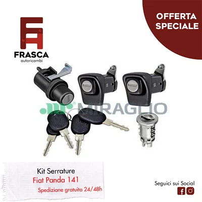 Kit Serrature e Chiavi Porte Portellone Blocco Accensione Fiat Panda 141 4x4 - Immagine 1 di 2