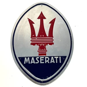Vintage Metal Mirror Sponsor MASERATI Made in France 30cm x 22cm - Picture 1 of 5