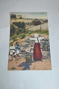 Vintage besetztes Korea Postkarte Die auserwählte Frau zieht Wasser - Bild 1 von 2