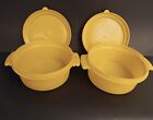 Vintage Tupperware Superseal Yellow Round Containers & Lids: Matched Set of Two