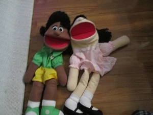 LOT OF 2 Puppet Partners GIRLS Classic Hand Puppet FULL BODY ONE HAS NO EYES - Picture 1 of 10
