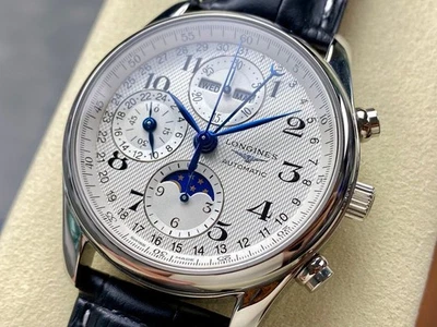 LONGINES Master Collection Chronograph Moon Phase Wristwatch Silver Automatic - Image 1 of 4