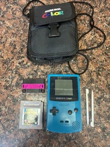 Nintendo Game Boy Color Handheld Game Console CGB-001 Teal Blue w/Game K53 - Picture 1 of 10