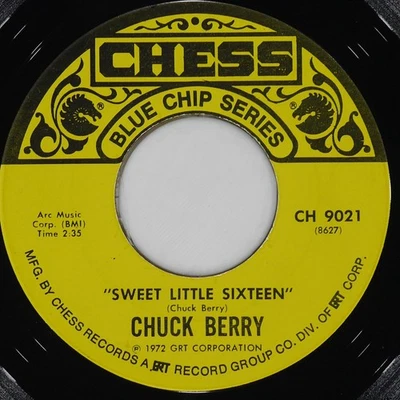 CHUCK BERRY Johnny B. Goode / Sweet Little Sixteen CHESS CH 9021 VG- 45 1972 7" Foto 1 de 4