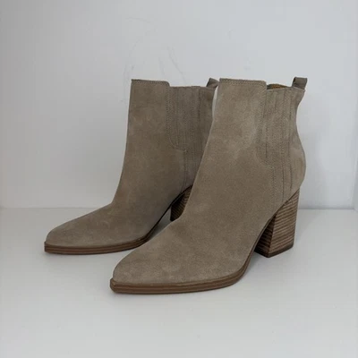 MARC FISHER Oshay Womens Size 9 Pointed Toe Booties Boots Tan Beige Western Vibe - Image 1 of 4