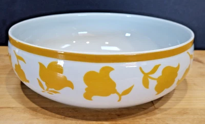 Block Hearthstone Vista Alegre “Ginger” LARGE BOWL Portugal Yellow Floral Design - Image 1 of 4