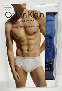 Calvin Klein Men's Cotton Classics Underwear Briefs 3 Pack XXL BLUE NEW!!! - Picture 1 of 5