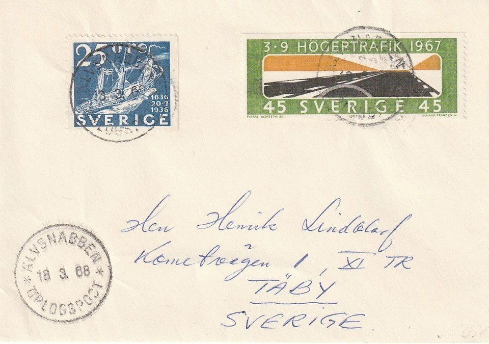 SWEDEN: Military naval mail cover, Älvsnabben örlogspost 1968. - Image 1 of 1