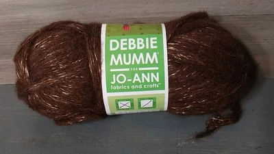 Debbie Mumm Souvenirs Yarn 1 Skein 2.5oz 91 Yrds Chestnut Brown Gold Sparkle - Image 1 of 4