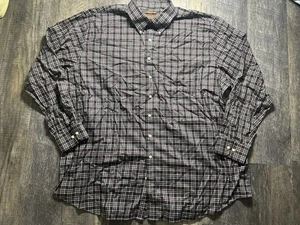 Oak Hill Wrinkle Free Checkered Button Up Dress Shirt Men’s 3XL - Picture 1 of 7