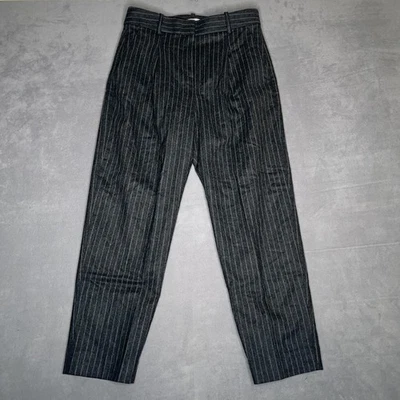 Banana Republic Pants Womens 4 Gray Pinstripe Wool Blend Career Trousers Office - Image 1 of 4
