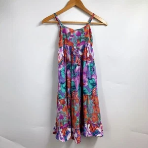 Rainbow Jo Girl's Floral Tropical Palm Leaf Strappy Dress SIze XL - Picture 1 of 11
