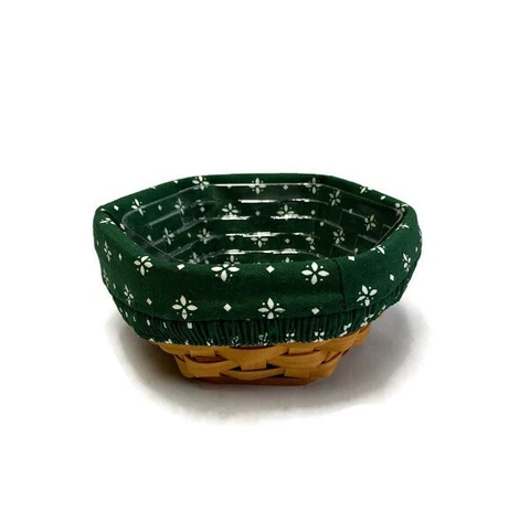 Longaberger 1999 Generations Basket 7" With Green Fabric Liner & Protector Cover