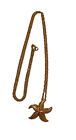 Collier vintage Avon ton or pendentif étoile de mer 30 pouces chaîne corde
