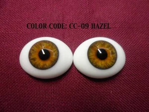 Pabol 22 mm CC09 Pabol Glasaugen Hasel Oval Flatback für Reborns - Bild 1 von 1