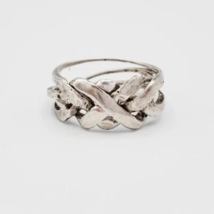 Sterling Puzzle Ring Size 7.5 – 7.75 - Picture 1 of 8