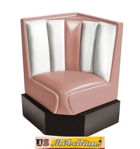 HW-60/60-Rose American Furniture Diner Bench Corner Bench Diner Retro USA Catering - Picture 1 of 6