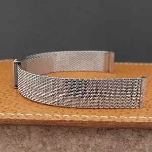 Correa de reloj vintage Seiko de malla de acero inoxidable B554SX de 14 mm de la década de 1970 sin usar - Imagen 1 de 9