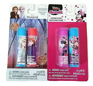 Confezione 2 Balsami Labbra DISNEY FROZEN II Minnie Mouse Mirtillo Cotone Aromatizzati Caramelle - Foto 1 di 10