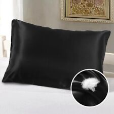 UK-US Queen 51*76*2cm Bedding Luxury Soft Silky Satin Pillowcase Black HOT New